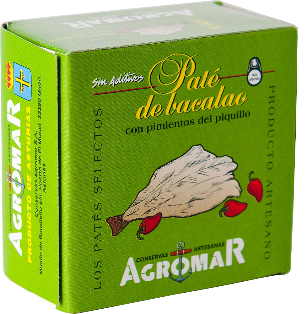 Agromar Paté de Bacalao (Kabeljau-Pastete mit Piquillo-Paprika) 100g